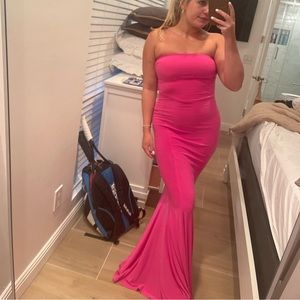 Hot Pink Norma Kamali gown.